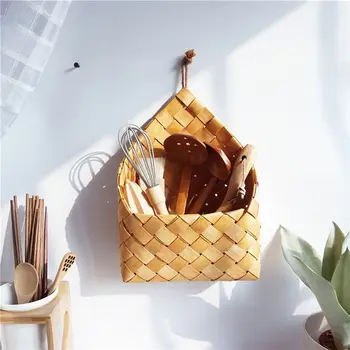 

Garden hand-woven wood basket weaving storage basket Fruit and vegetable basket weaving basket Storage basket camping basket
