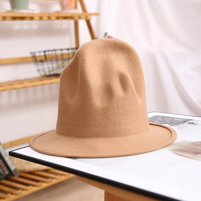 Sunset Retro Rancher Hat with Wide Brim Vintage Style Men's Felt Hat Vacation Supply Camel