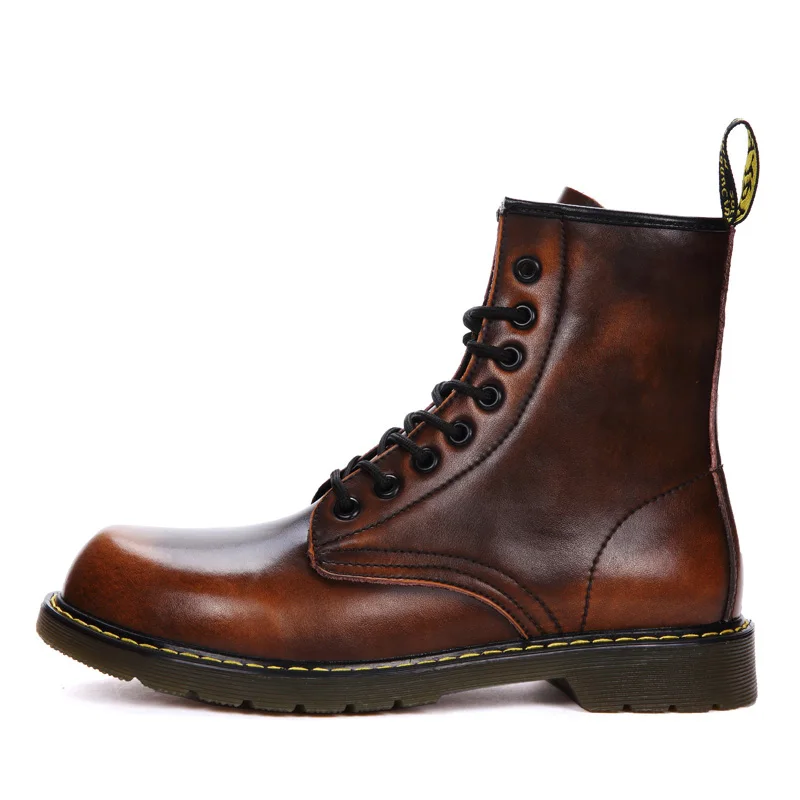 Classic Women Genuine Leather Martin boots 2019 New Retro Brush Corlor Oxford Sole Motorcycle Boots