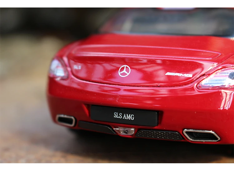 Welly 1:24 Mercedes SLS AMG красный автомобиль сплав модель автомобиля Моделирование Украшение автомобиля коллекция Подарочная игрушка Литье под давлением модель мальчика