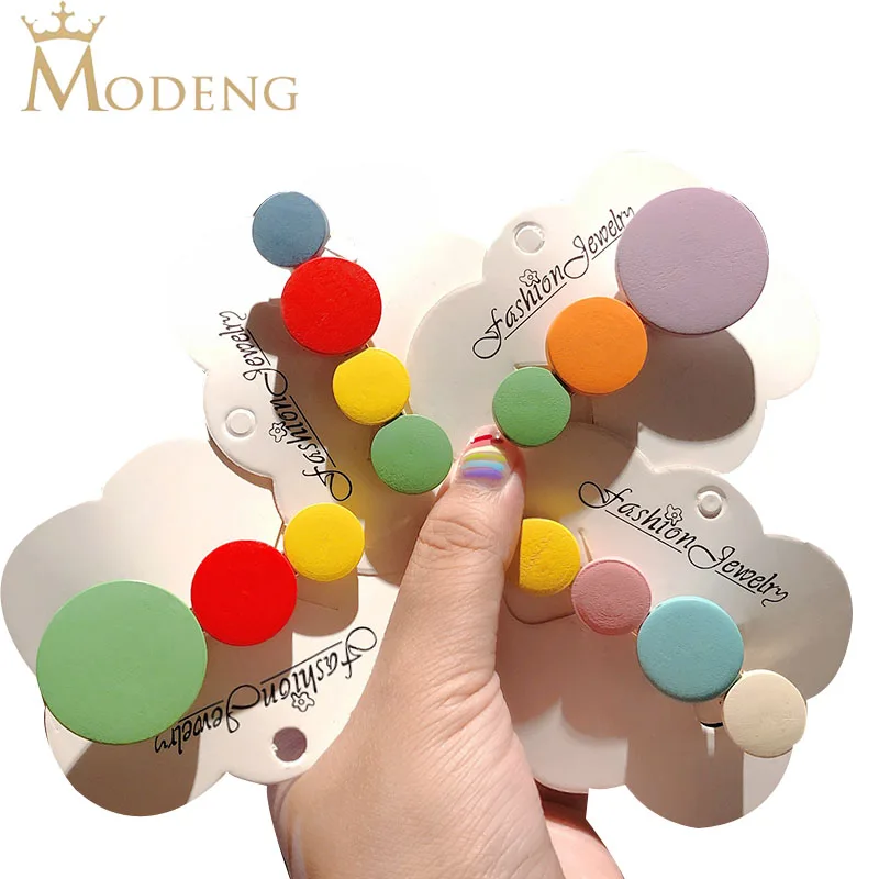 

1PCS Fashion Four Round Color Matching Hairpin Simple Word Clip Creative Head Woman Girl Candy Colors Hairgrip Hair Accessories