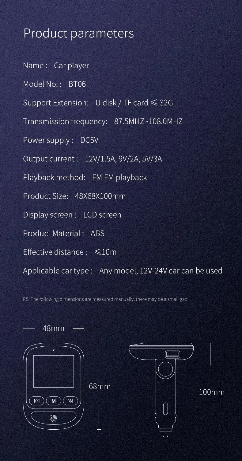 LAMJAD Bluetooth 5,0 автомобильный комплект беспроводной fm-передатчик громкой связи AUX аудио автомобильный mp3-плеер Поддержка TF/U диск QC3.0 USB порт