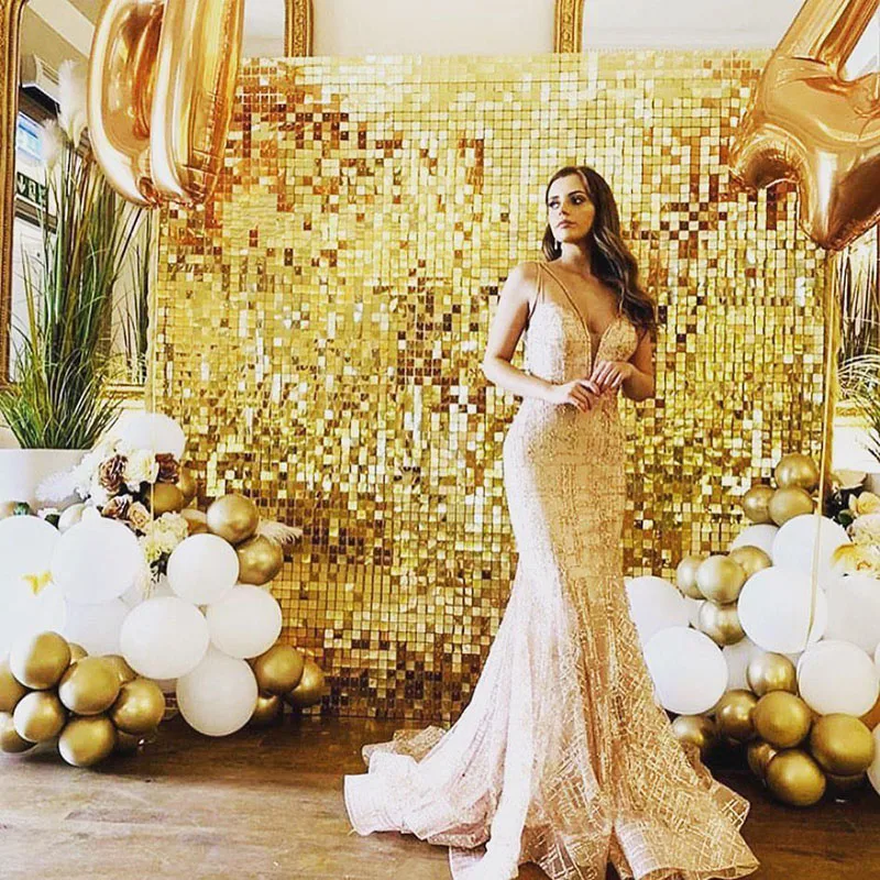 Shimmer Wall Backdrop 2m Length Glitter Curtain Metallic Curtain Party Decoration Birthday Party Decorations Sequin Wall