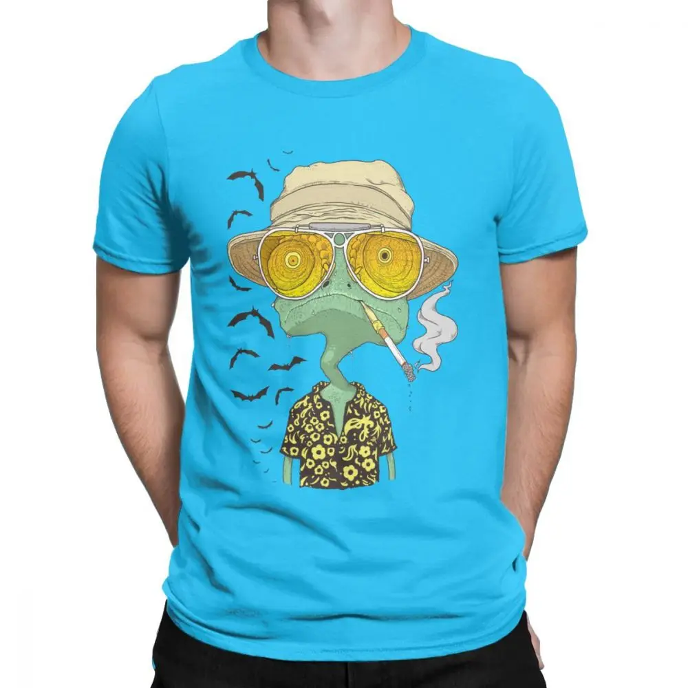 Мужская футболка Rango Fear And Loathing In Las Vegas, топы из чистого хлопка с коротким рукавом, летние футболки - Цвет: Королевский синий