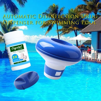 

100pcs Magic Pool Cleaning Effervescent Chlorine Tablets Cage Disonfectant Swimming Pool Clarifier Chemical Floating Dispenser