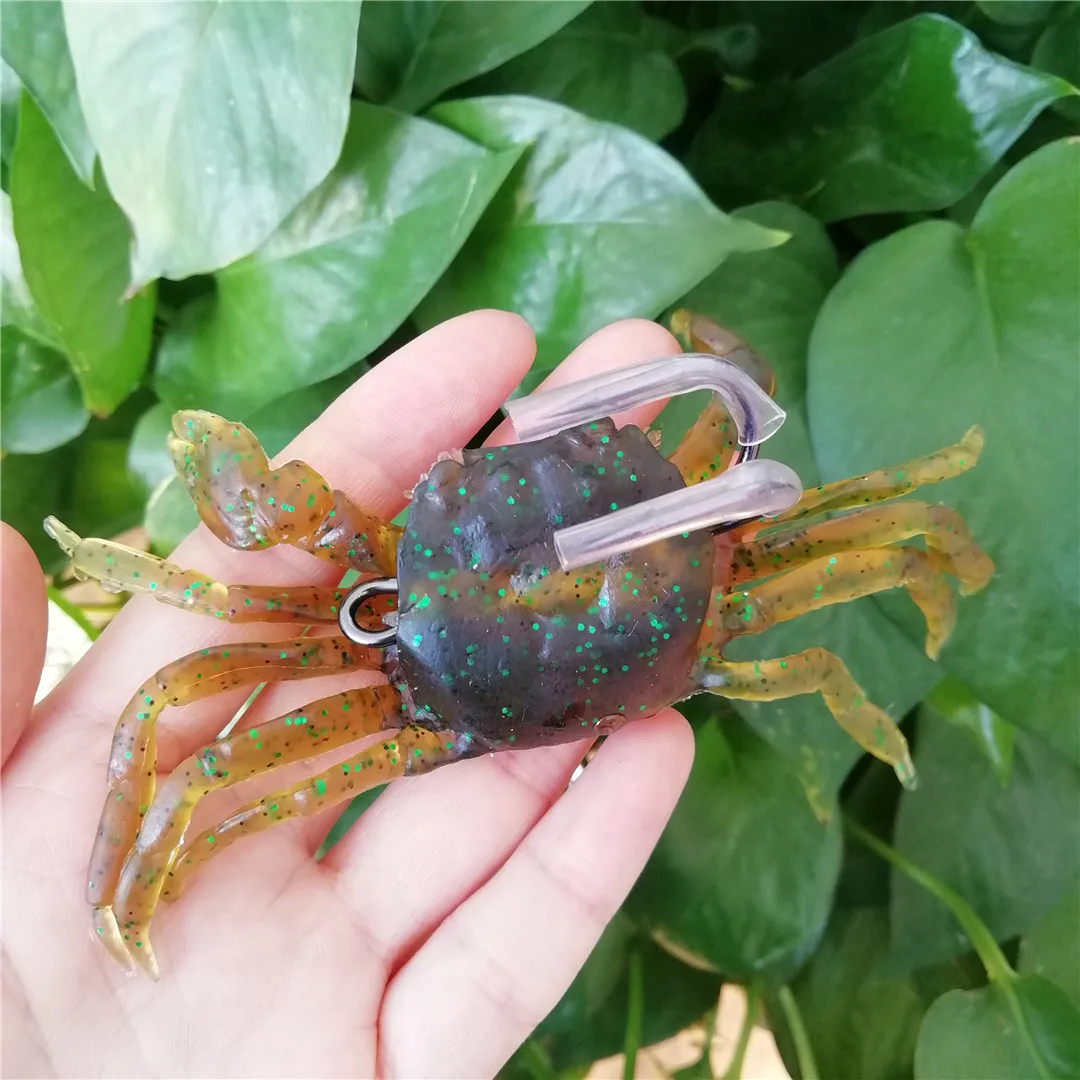 6pcs 30g lead inside Artificial Crab Lure Bait 3D Simulation Fishing