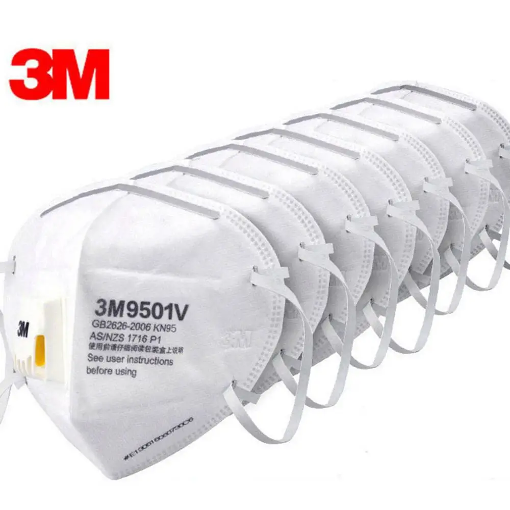

3M N95 9501V Earloop Disposable Face Mask with Breathing Valve Bacteria Proof 10Pcs Face Mask Mouth Cover Protective Mask