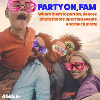 

12pcs LED Colorful Lighting Glasses Set Glowing Neon Sunglasses For Family Activity DJ Music Party Birthday Party Props