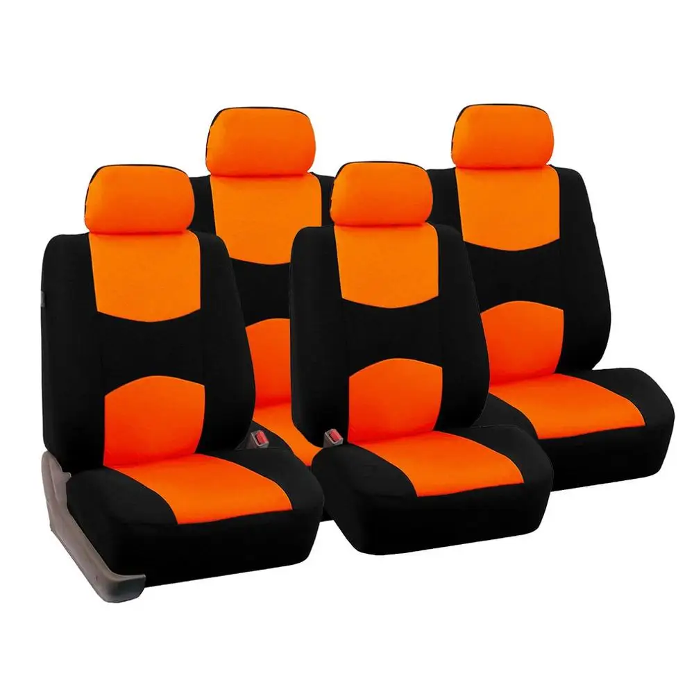 Чехол для автомобильного сиденья, комплект из 4 предметов, чехол для переднего сиденья, четыре сезона, универсальный, дышащий, мягкий, теплый, предложение, чехол для переднего сиденья - Название цвета: Оранжевый