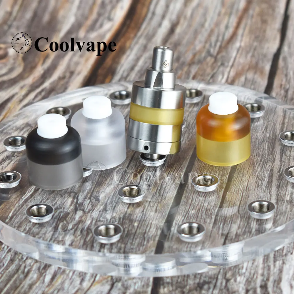 

wolfcoolvape Kayfun Lite 2019 rta 22mm/24mm cap top fill clear Bell cap polish tank kit accessories with 510 drip tip