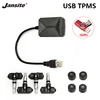 Jansite USB TPMS Android Car Tire Pressure sensor Alarm Monitor System For vehicle Android player Auto Warning with four sensors ► Photo 1/6