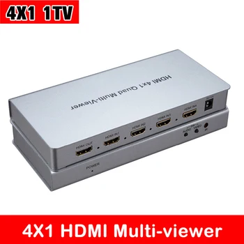 

YUOUT Multi-viewer HDMI quad multiviewer 4X1 seamless HDMI Switcher 3D&full HD1080P with remote&12V power supply