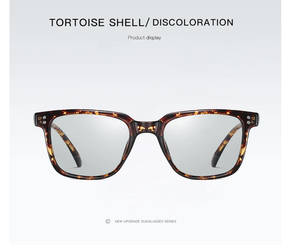 Новинка, классические ретро квадратные фотохромные солнцезащитные очки для мужчин, Поляризованные оправа с заклепками, женские очки для вождения, lunette soleil homme