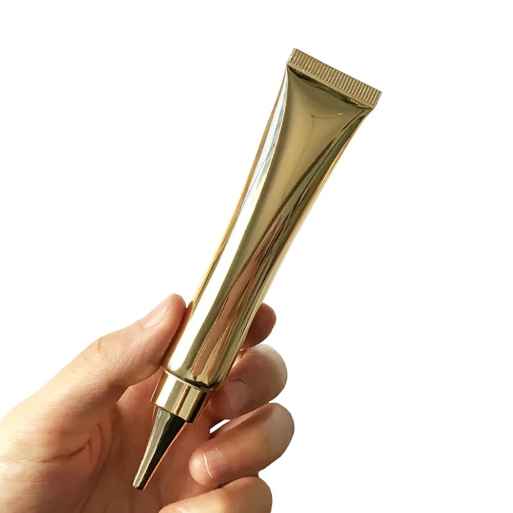 Free Shipping Gold 20ml Plastic Lip Gloss Tube Empty 20g Cosmetic Eye Cream Squeeze Soft Bottle Shiny Lipgloss Containers 30pcs