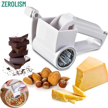 

Rotary Cheese Graters Hand-Cranked Cheese Chopper Ginger Slicer Nuts Chocolate Cutter with Stainless Steel Drum