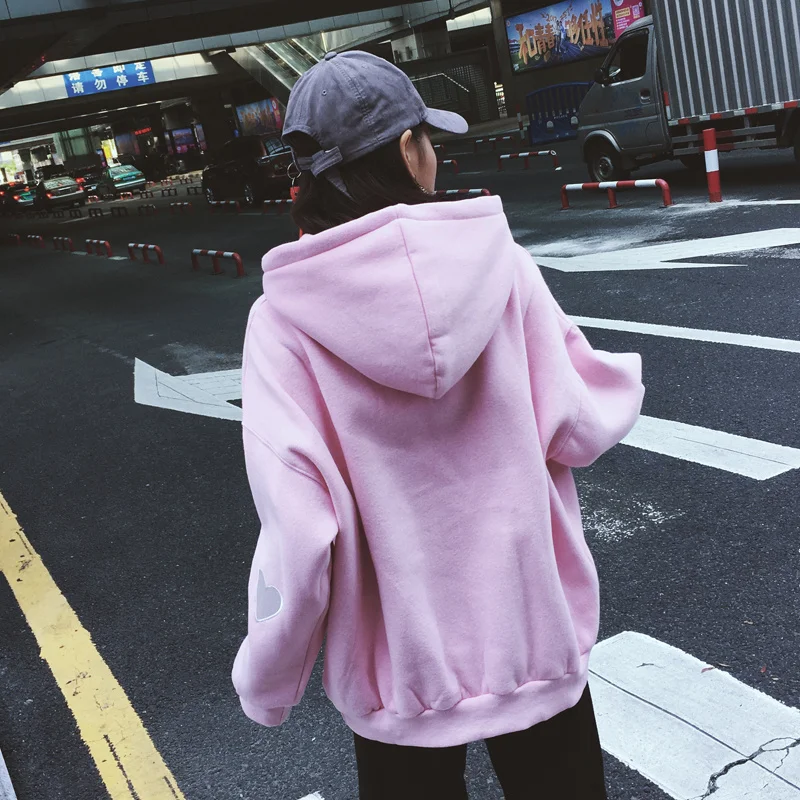 Sudaderas mujer осенний Женский пуловер, толстовки, корейский Ulzzang Harajuku розовый свитер с капюшоном, топы для женщин
