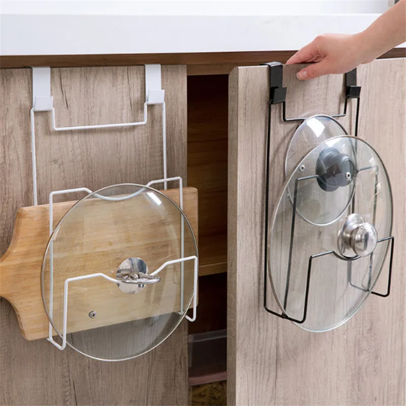 Kitchen Organizer Towel Pot Rack Hanging Holder Bathroom Cabinet