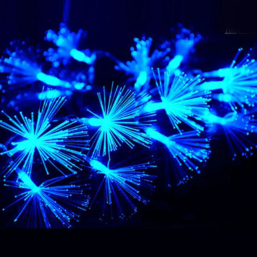 10 м 100 Рождественский светодиодный светильник-гирлянда, украшение Одуванчик, оптическое волокно, Сказочная лампа, романтическая атмосфера, вечерние, свадебные, праздничные - Цвет: Blue
