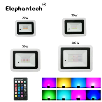 

Led Flood Light 20W 30W 50W 100W Outdoor Lighting RGB Floodlight Reflector IP68 Waterproof Garden Square RGB Spotlight 220V/110V
