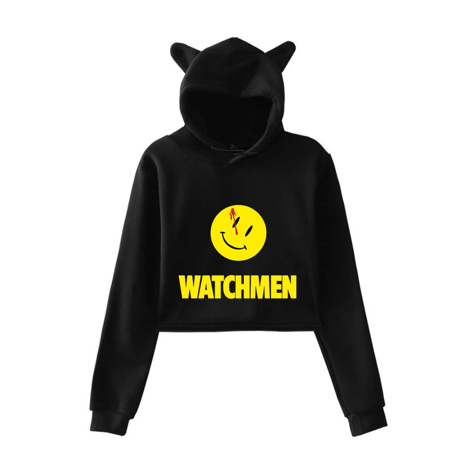 2019 New Science Fiction Suspense TV show Watchmen print fashion trend Cat ears Top Women Hoodies Sweatshirt Sexy clothes