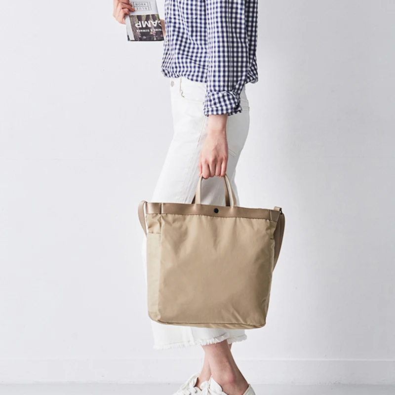 

Nylon Handbag Solid Color Multi-Function Large Capacity Unisex Office Casual Shoulder Messenger Bag