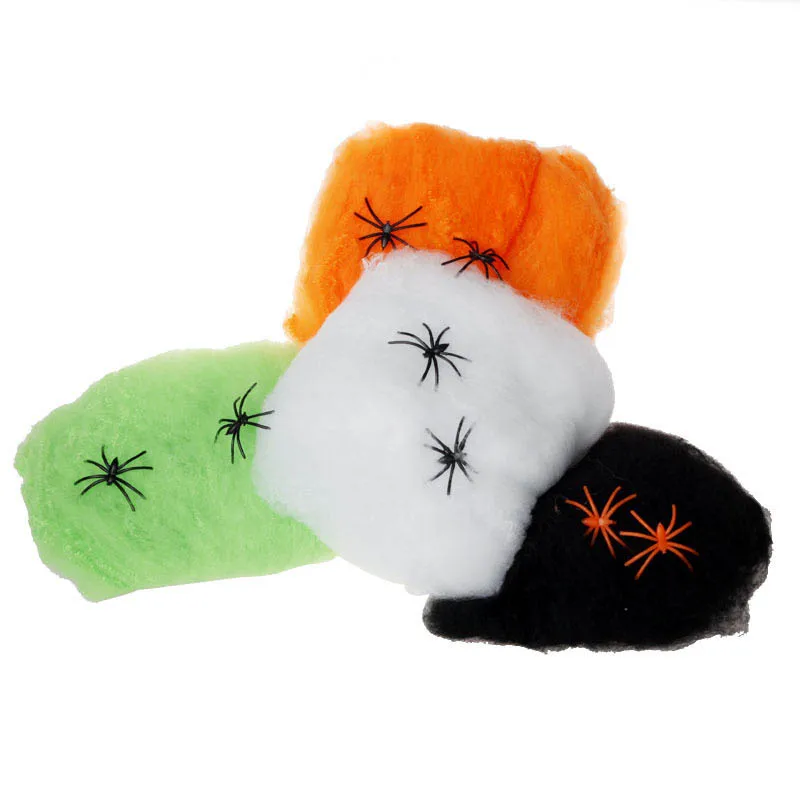 

2019 Halloween Scary Party Scene Props White Stretchy Cobweb Spider Web Horror Halloween Decoration Bar Haunted Home
