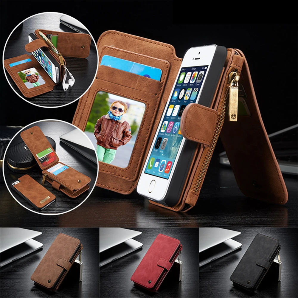 Кожаный чехол книжка CaseMe для iPhone 5 Женский Чехол 6 6S 7 8 Plus SE 2020 12 Mini 11 Pro XS Max XR X