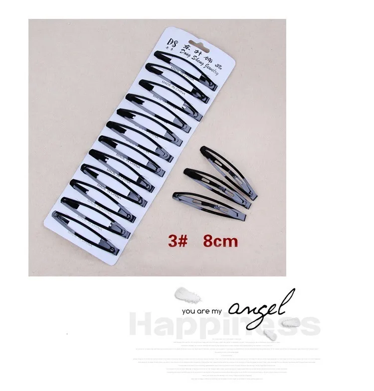 12PCS/Pack New Simple Black Hair Clips Girls Hairpins BB Clips Barrettes Headbands For Womens Hairgrips Hair Accessories 2 Sizes mini hair clips