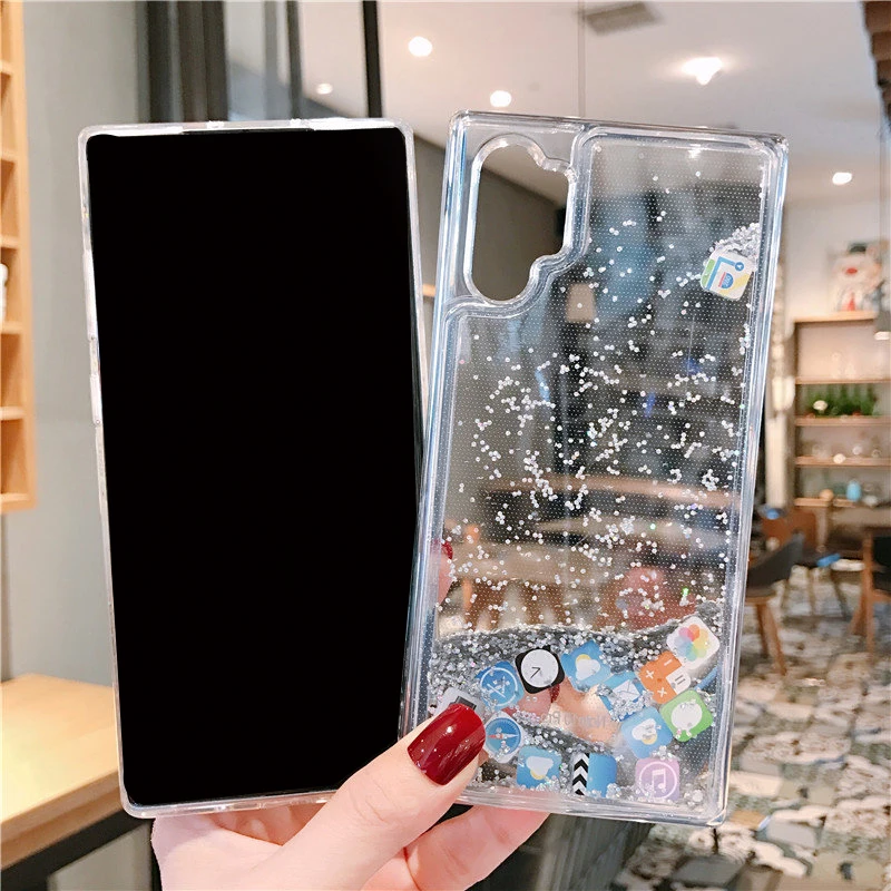 Fashion Mobile Application Icons Phone Cover for Samsung Note 10+ Dynamic Liquid Quicksand Case for Samsung S20 Ultra S9 S8 S10+ Fashion Mobile Application Icons Phone Cover for Samsung Note 10+ Dynamic Liquid Quicksand Case for Samsung S20 Ultra S9 S8 S10+