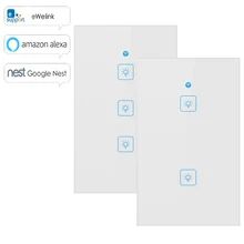 ЕС/США/Великобритания Переключатель Wi-Fi умный переключатель дистанционное управление беспроводной свет сенсорный Настенные переключатели eWeLink работает с Google Home Mini Alexa