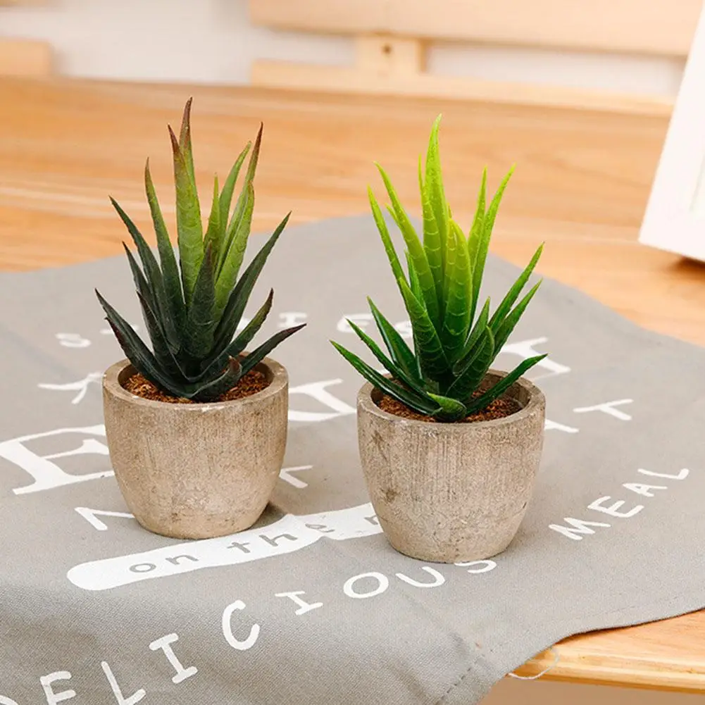 

Artificial Succulent Plant Grass Paper Pulp Pot Bonsai Ornament Garden Decor