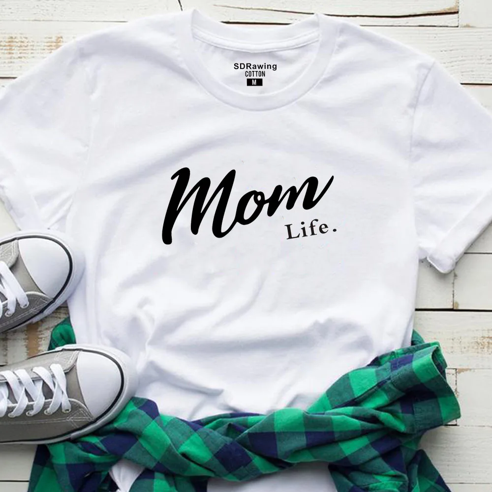 Харадзюку футболка Mom Life подарок на день матери женская футболка Mom Life футболка с графическим принтом Летние повседневные женские Топы Прямая поставка
