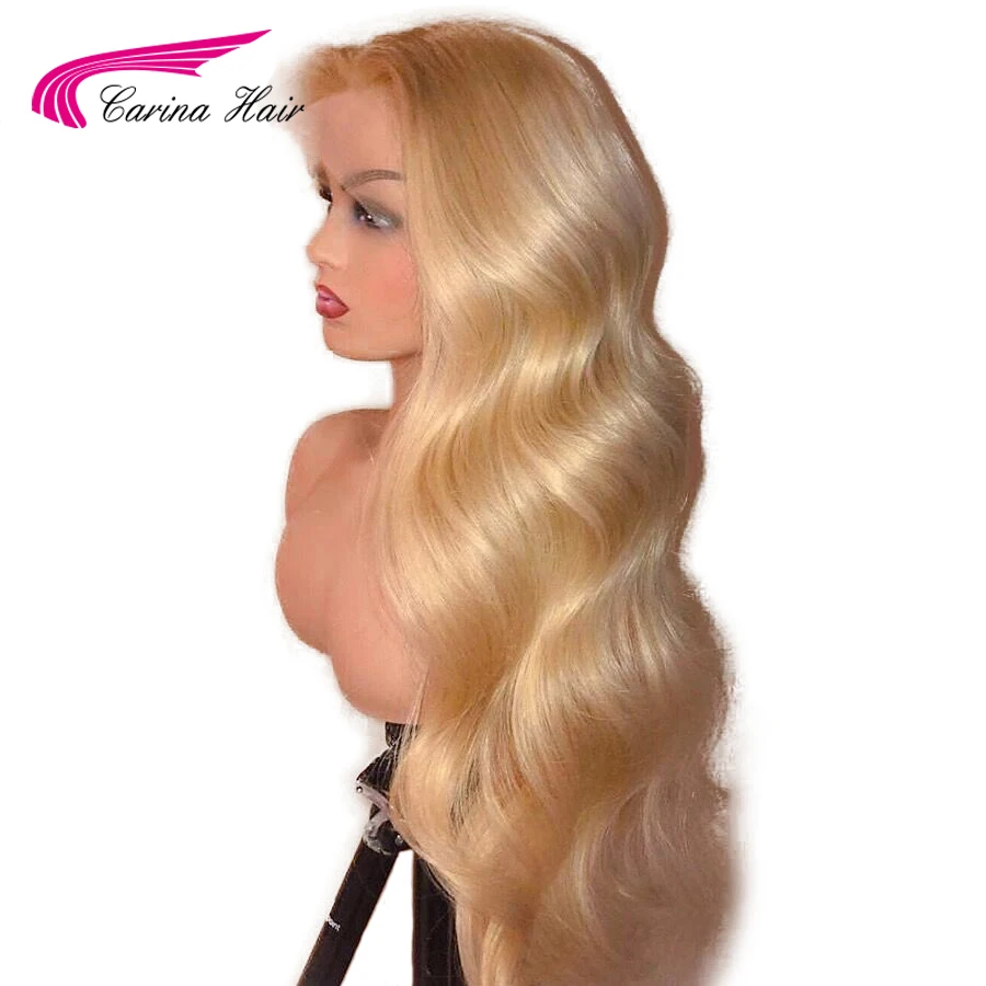 

Carina Brazilian 613 Blonde Lace Front Human Hair Wigs Remy Hair Pure With Baby Hair 13*4 Bleached Knots Body Wave