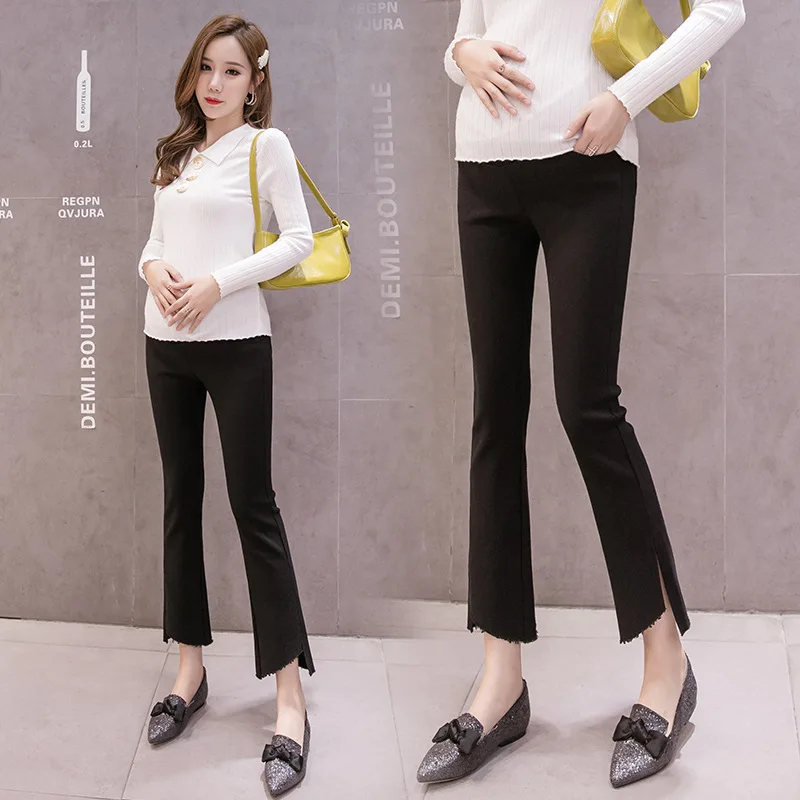 

Maternity Pants 2019 Spring And Autumn Thin Capri Bell-bottom Pants Summer Fashion Wide-Leg Autumn Clothing Outer Wear Base Long