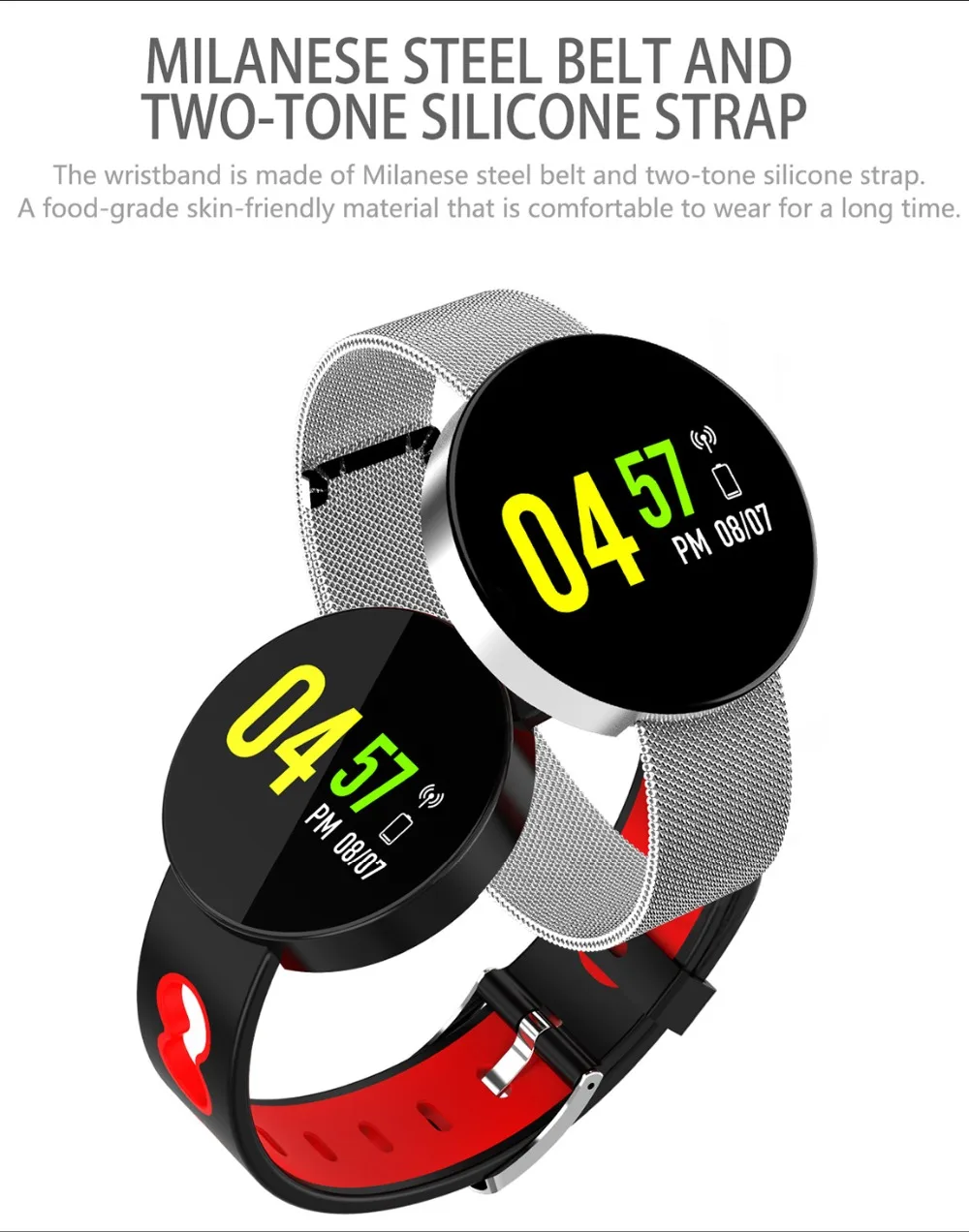 696 LJL11 Z8 Round Alloy body Smart Bracelet Fitness Tracker Watch Waterproof Band Sleep Monitoring Weather Forecast Smart Band