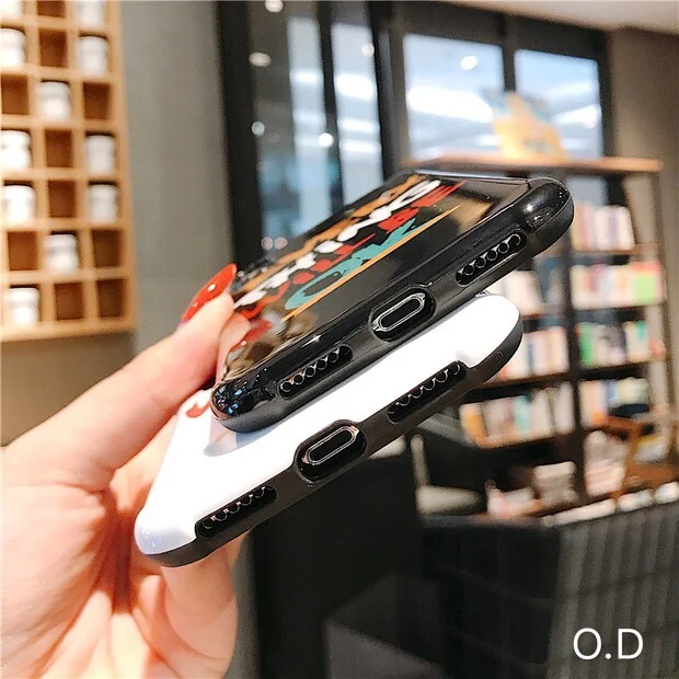 Изогнутая форма граффити с английскими буквами для iphone xs/max/xr мобильный корпус 8 plus/7 для пар и анти-падение мягкий