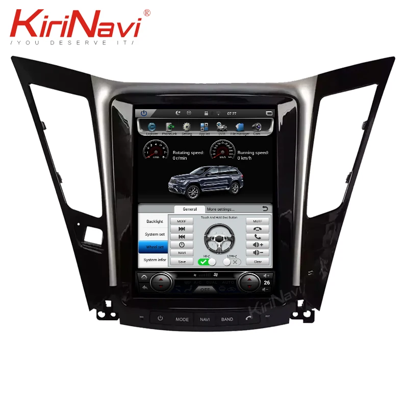 KiriNavi вертикальный экран Tesla стиль 10,4 ''Android 8,1 автомобильный Радио gps навигация для hyundai Sonata DVD Автомобильный плеер 2012