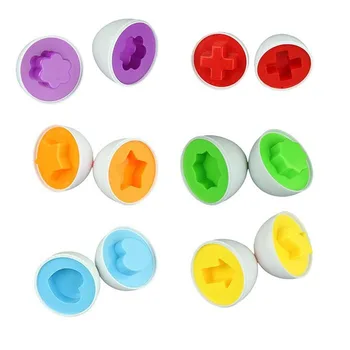 

6Pcs Colorful Eggs Learning Educational Toys Kids Mixed Shape Wise Pretend Puzzle Smart Baby Kid Learning Toys Tool Brain Games
