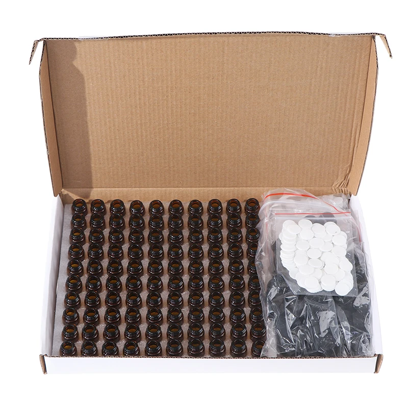 

100Pcs/Set 1ml 2ml 3ml Essential Oil Amber Glass Vial With Orifice Sample Bottle Perfume Sample Test Bottle
