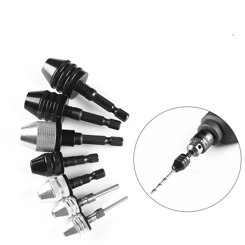 1PC Quick Change Keyless Drill Bit Chuck Hex Shank Adapter Converter Tool Three-Jaw Chuck Electric Grinder Drill electric drill attachment tool accessories electric drill accessory drill chuck woodworking drill accessories