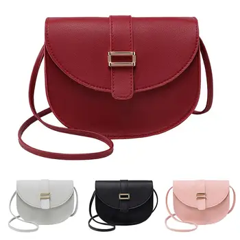 

Fashion Women Mini Solid Color Semi-circular Shoulder Bag Crossbody Phone Pouch Faux Leather Portable, Mini Semi-circular Shape