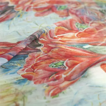 

Romantic floral pattern pure silk crinkle Georgette fabric,thin and soft,sewing for dress,skirt,blouse,craft by 130*205cm piece
