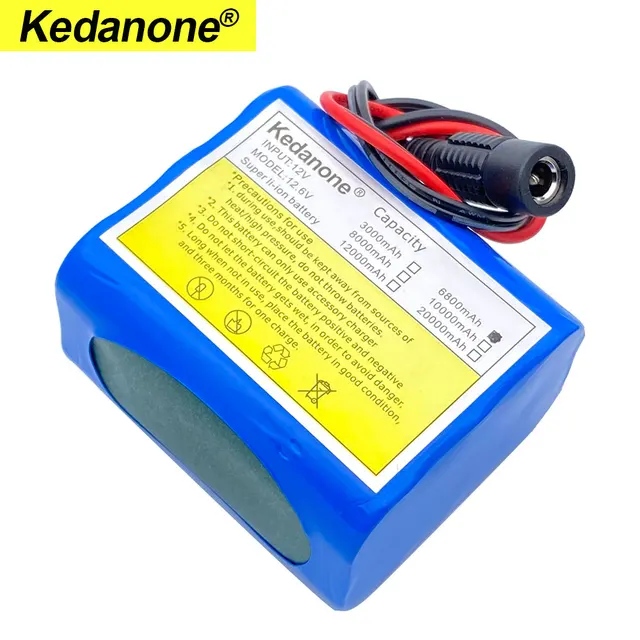 12V 6800mah battery 18650 Li-ion 6.8 Ah Rechargeable batteries  with BMS Lithium Battery packs Protection Board +12.6V Charger 2