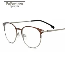 PaPa очки с оправой из сплава оправа мужские ультралегкие Женские винтажные круглые Рецептурные очки ретро оптическая оправа Безвинтовые очки 7056