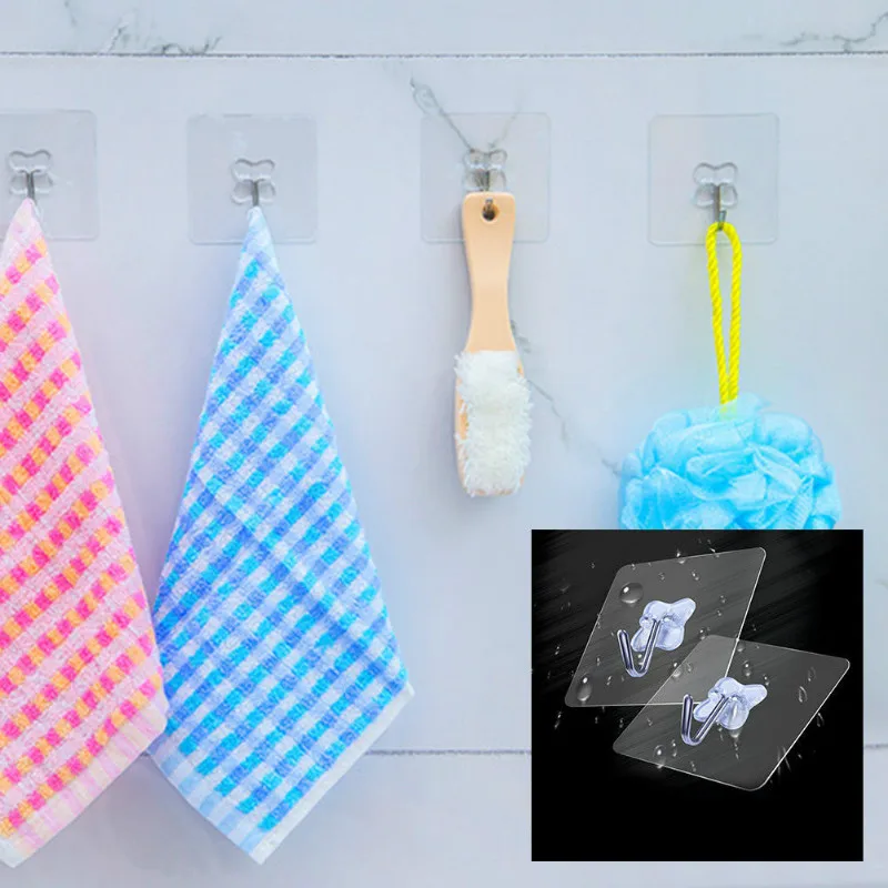 10 крепких пластиковых транпарет Волшебная присоска присоски Настенные Крючки вешалка для кухни ванной комнаты