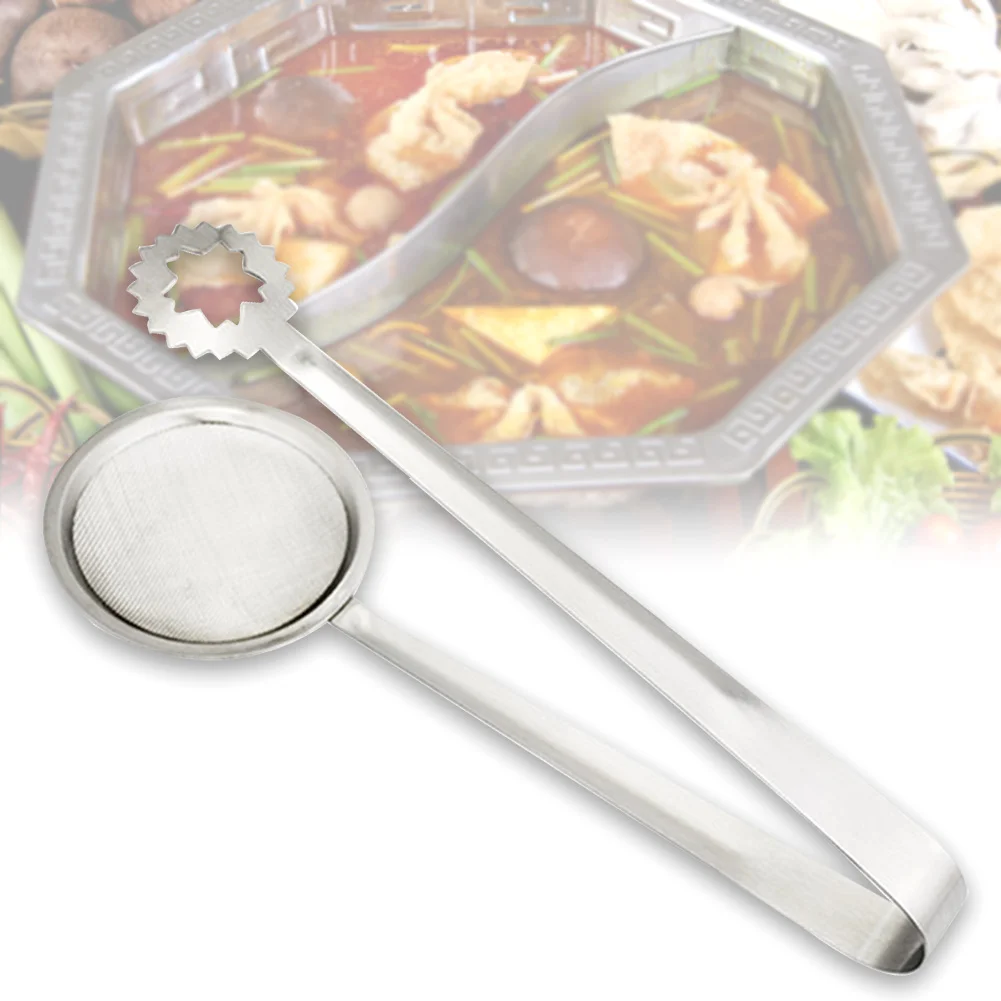 Oil Strainer Filter Stainless Steel Hot Pot Mesh Clamp Sieve Hanging Food Clip Kitchen Tool Frying Multifunction Space Saving