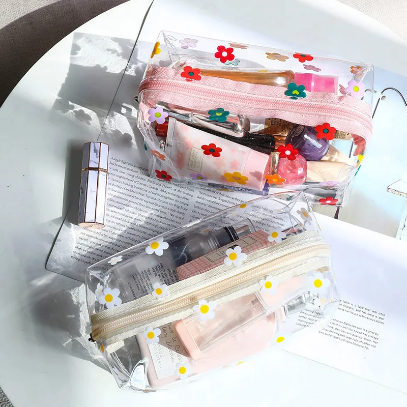 Waterproof Transparent Cosmetic Cute Bags Storage Pouch Makeup Organizer Approved Clear Case Toiletry Bag PVC Zipper Travel
