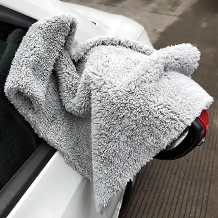 Мягкий Гладкий твердый водопоглощающий автомобиль серый/синий мыть для автомобиля, домашнее полотенце для чистки