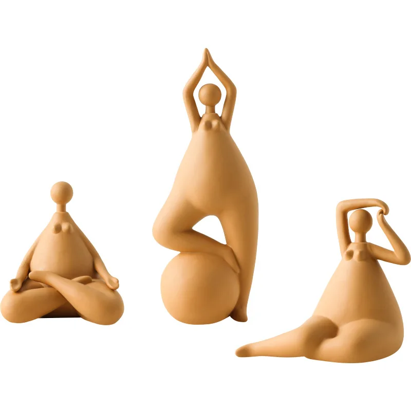 

New Product Nordic Style Creative Decoration Abstract Fat Yoga Character Artwork Home Living Room Designer Home Decoration