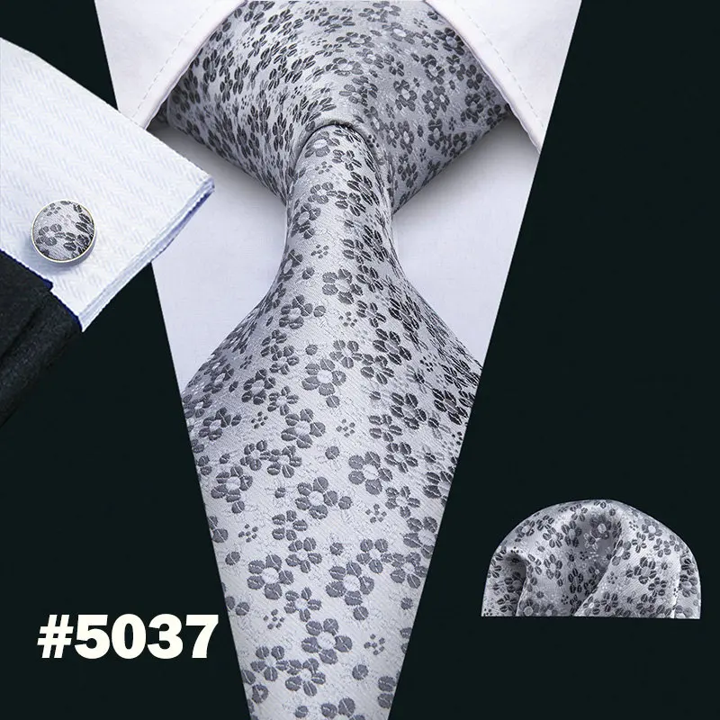 LS-5037 LS-1129 Barry.Wang мужской галстук Классический Бизнес Новинка шелковый галстук носовой платок Запонки Наборы для мужчин формальная Свадебная вечеринка - Цвет: LS-5037